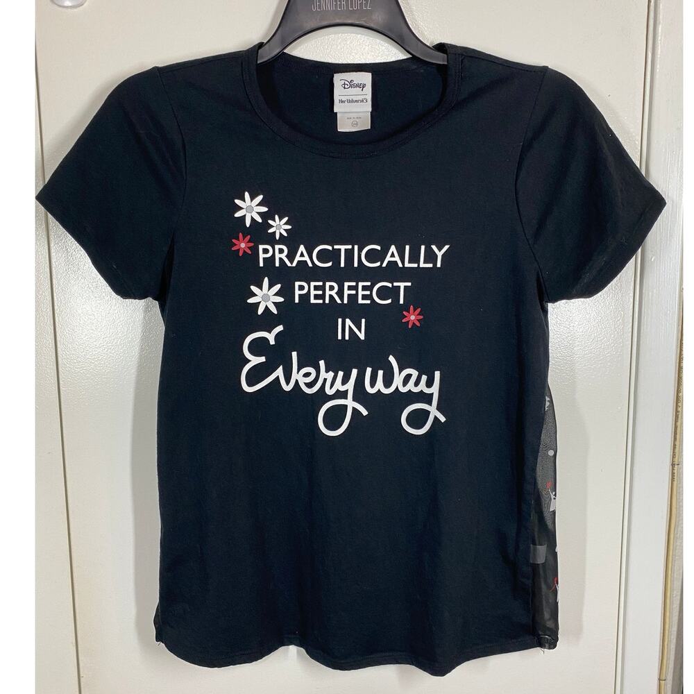 Disney Mary Poppins Black Crew Neck Short Sleeve Graphic T-Shirt Small - Picture 2 of 9